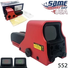 Red Green Dot Holographic Reflex Sight, Tactical Optics Model 552 w/Battery! USA