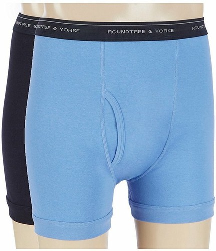 Roundtree & Yorke Men's 2-Pack Assorted Boxer Briefs Blue/Navy 46 Big Man - 第 1/1 張圖片