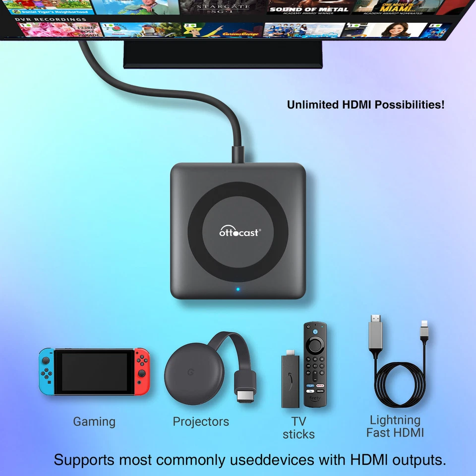 Ottocast Car TV Mate Pro-HDMI Multimedia Wireless CarPlay Android Auto Adapter  - Bild 2 von 4