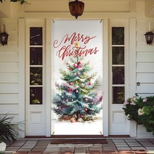 Likjad Christmas Tree Door Cover Decorations, 35 x 79 inches, tree