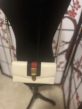 gucci long white leather wallet 