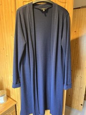 Navy Long Line Open Cardigan From Lipsy. Size 14.