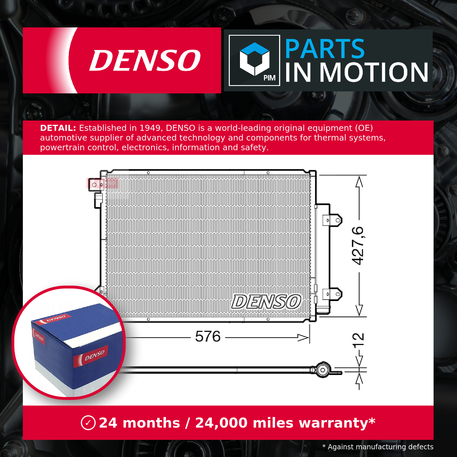 Air Con Condenser fits SUZUKI VITARA LY 1.4 2015 on K14C AC Conditioning Denso