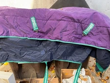 HORSEWARE IRELAND Rambo Original PURPLE/GREEN HEAVYWEIGHT T/O BLANKET SZ.75 ROUG
