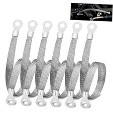 6 PCS Universal Automotive Braided Copper Ground Strap, 12 Inch Copper Tinned