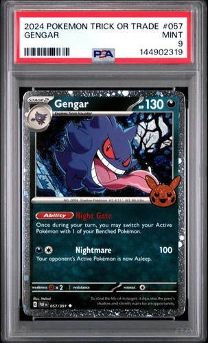 2024 POKEMON TRICK OR TRADE #057 GENGAR PSA 9