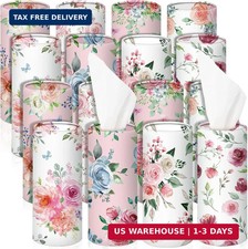 16 Pcs Car Tissue Holder Cylinder Bulk Round Floral Cup Holder Facial Ti