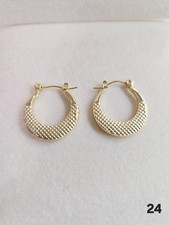 Stainless Steel Gold Tone Hoop Earrings