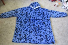 Supersoft Oversized Fleece Sherpa blue/black Hoodie Lounger Blanket