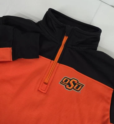Oklahoma State OSU Cowboys Orange 1/4 Zip L/S Jacket Colosseum Sz Small NCAA - Image 1 of 4