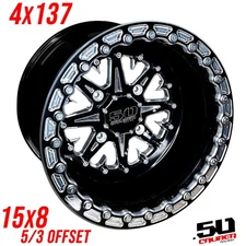 50 Caliber Racing 502 15x8 Beadlock Wheel 4x137 Can-Am Maverick X3 Talon