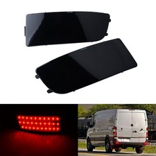 For 06-17 VW Crafter 2E LED Rear Bumper Reflector Reverse Brake Light Black Lens