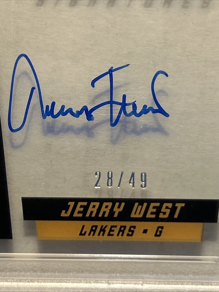 2013-14 Panini Pinnacle #21 Pinnacle of Success Auto /49 Jerry West PSA 8 - Image 3 of 3