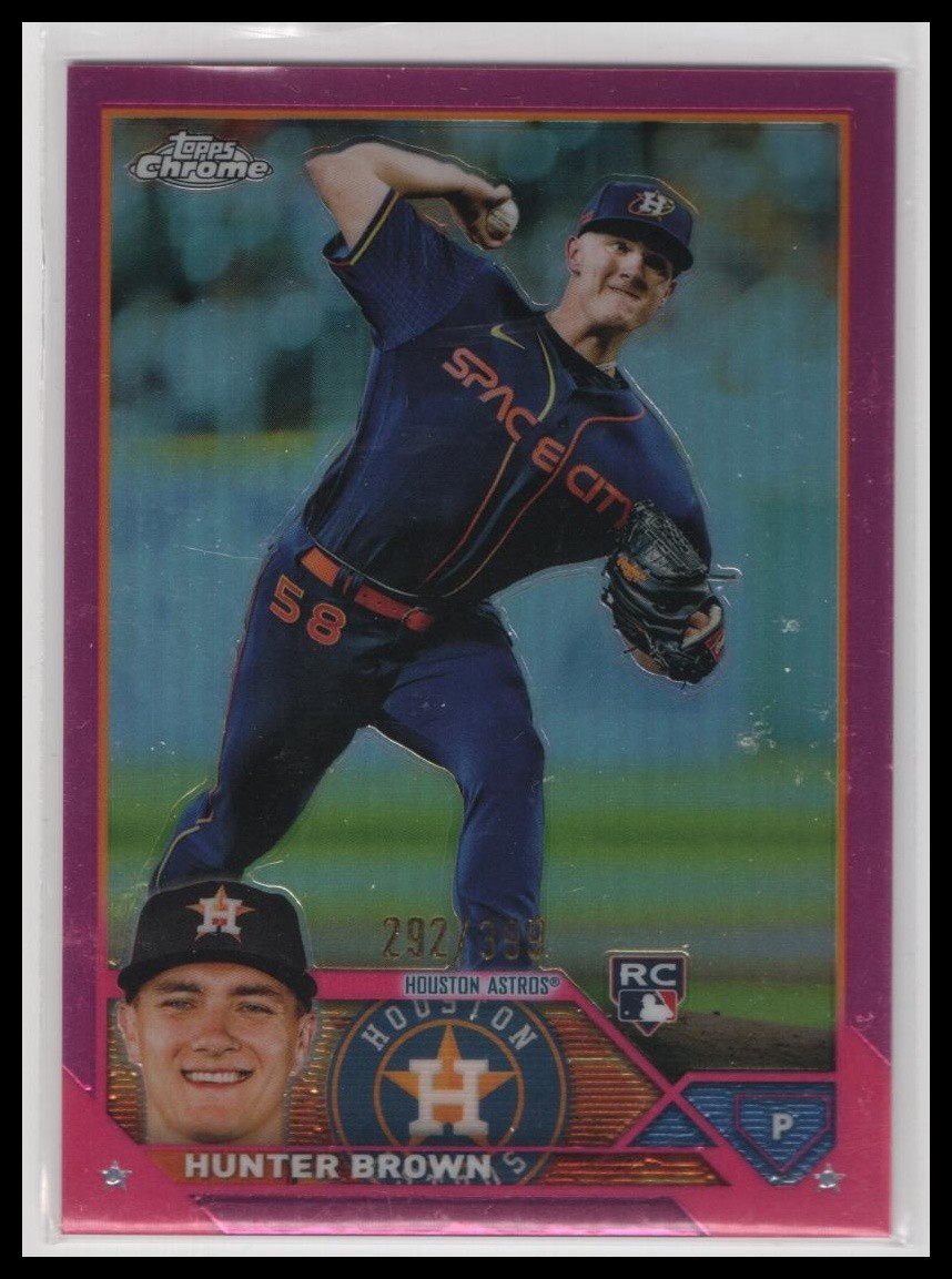 2023 Topps Chrome Hunter Brown Rookie Magenta Refractors /399 #197 Astros