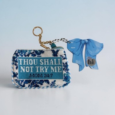 Peach Layne Coin Purse Wallet Woman Owned  Thou Shall Not Try Me  Mom: 24/7 New