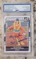 TED GIANNOULAS SIGNED AUTO DONRUSS THE CHICKEN CARD PSA DNA CERTIFIED & ENCASED 