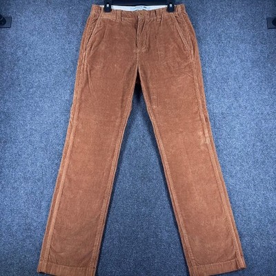 Lacoste Corduroy Pants Mens 30 Brown Straight Fit Cotton Trousers