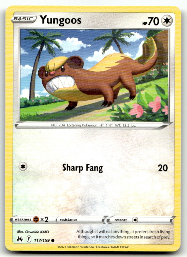 Yungoos 117/159 Common Crown Zenith Pokemon Moderately Played