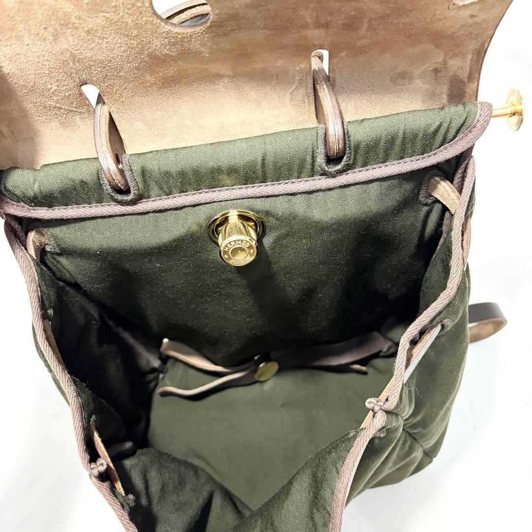 HERMES Ado PM Rucksack Backpack Khaki — image 8