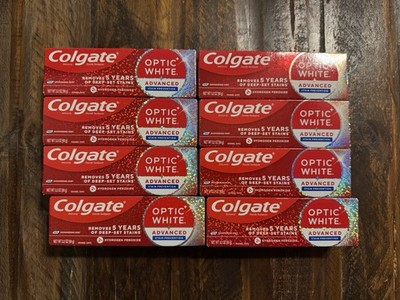 8 Pc Lot Colgate Optic White Advanced STAIN PREVENTION Mint Toothpaste 3.2oz