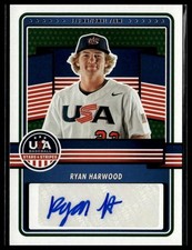 2023 Panini  USA Baseball #15U-RH Ryan Harwood 15U National Team Auto Blue