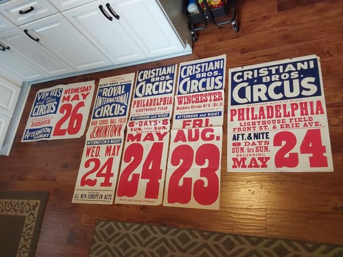 5 Vintage Large Circus Posters Von Bros Cristiani Bros Royal International