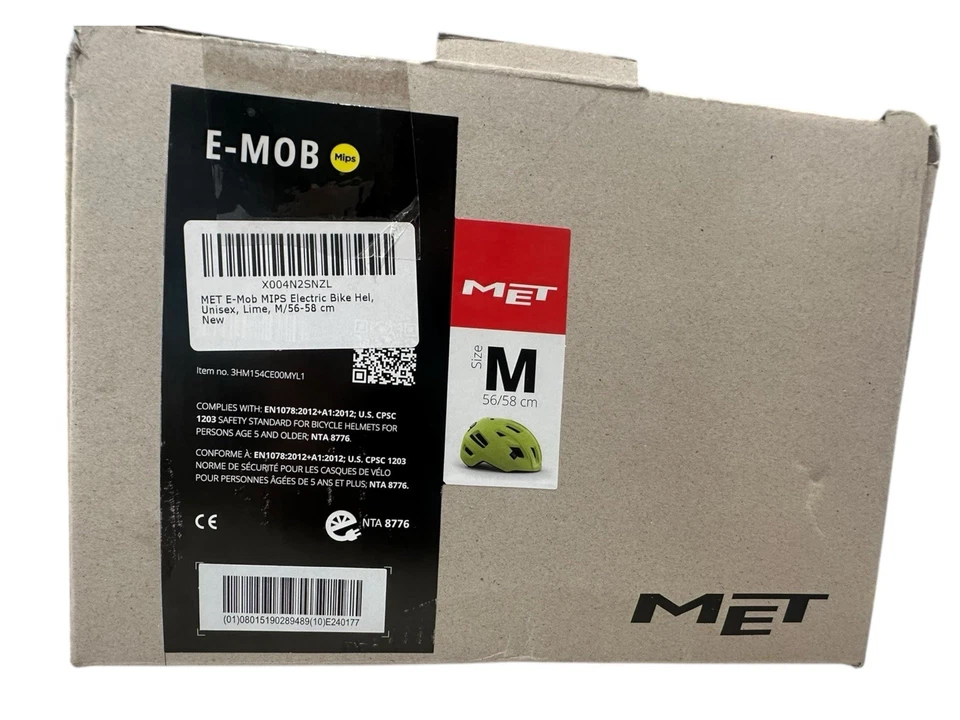 Casco MIPS Eléctrico MET E-Mob -Lima/Brillo Medio Unisex Foto 4 de 4