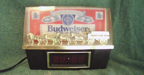 Vintage 1980 BUDWEISER King of Beers Cash Register Topper 8.25" Long clydesdales