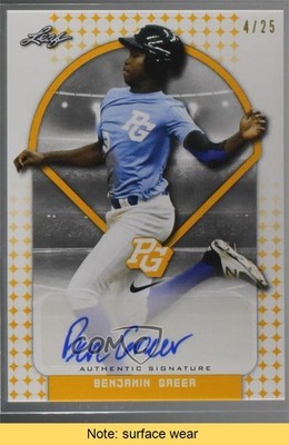2018 Leaf Perfect Game National Showcase 4/25 Benjamin Greer Auto READ 1h1