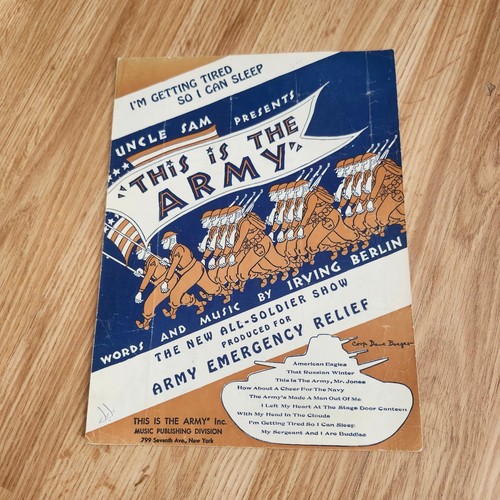 Vintage 1942 Irving Berlin I'm Getting Tired So I Can Sleep Sheet Music WWII