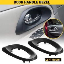 Interior Door Handle Trim Bezels Black Pair Set NEW fits 02-09 Chevy Trailblazer