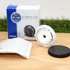 Olympus 15mm f/8 Lens BCL-1580 White for PEN Camera W/ Box Japan [N Mint] #1139B
