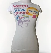 Y2K David & Goliath Top Womens XS Blah Girls Baby Tee Ashton Kutcher Series