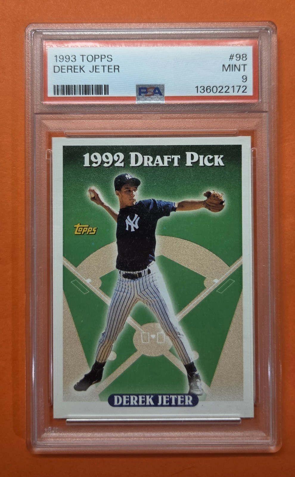 1993 Topps - Derek Jeter #98 Yankees (RC) PSA 9 **FRESHLY GRADED** MINT