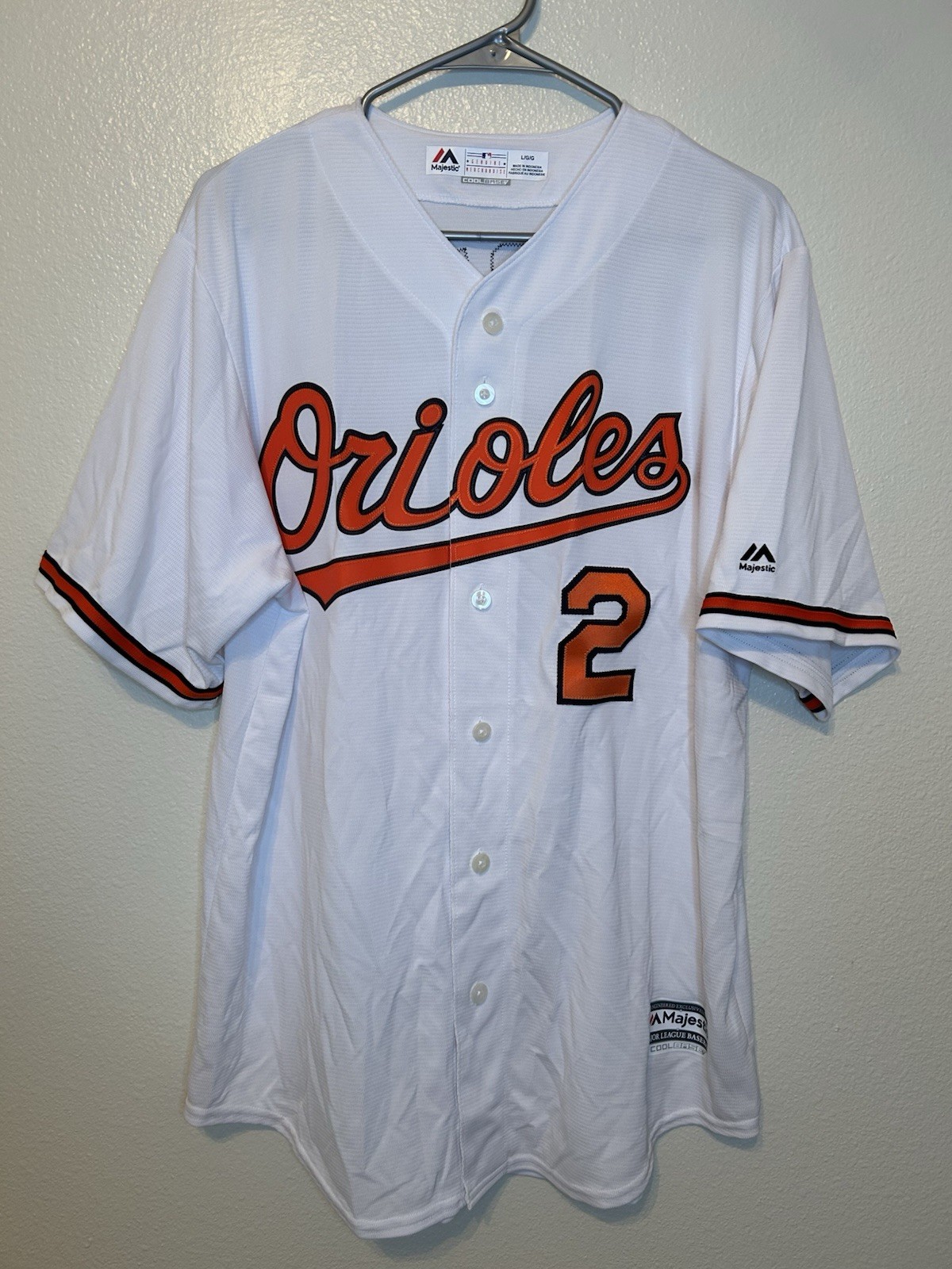 Majestic Baltimore Orioles Fischer Baseball Jersey Large Preowned Cool Base BG37