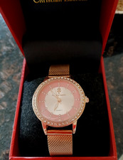 CHRISTIAN LACROIX 18032-RGS rose gold watch with crystals and metal mesh strap