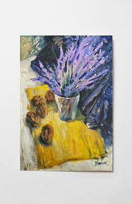 Oil painting Lavender Ukrainian painter canvas Unframed original still life