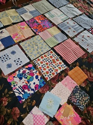 Lot Of 20 VTG 60s Quilt Blocks 4 Patch Style 7.5'' & 36 Squares To Make 9 More