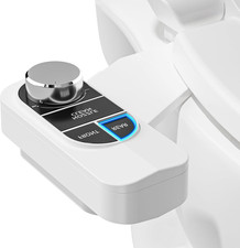 Non Electric Bidet Attachment for Toilet, Self Cleaning Dual Nozzle, Adjustable