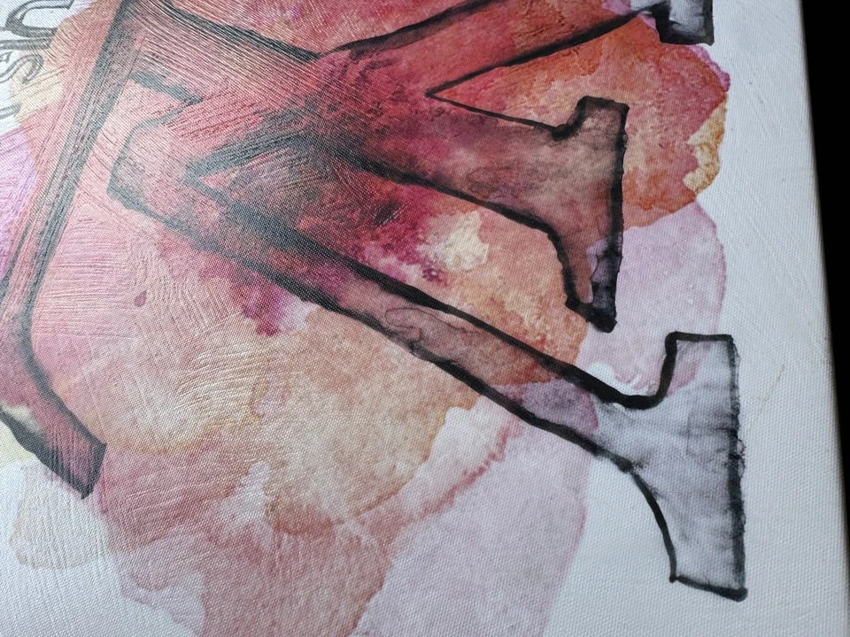 Vtg Oliver GAL Artist Co USA made Acrylic Original Painting XL Louis V 2014 - Image 4 of 4