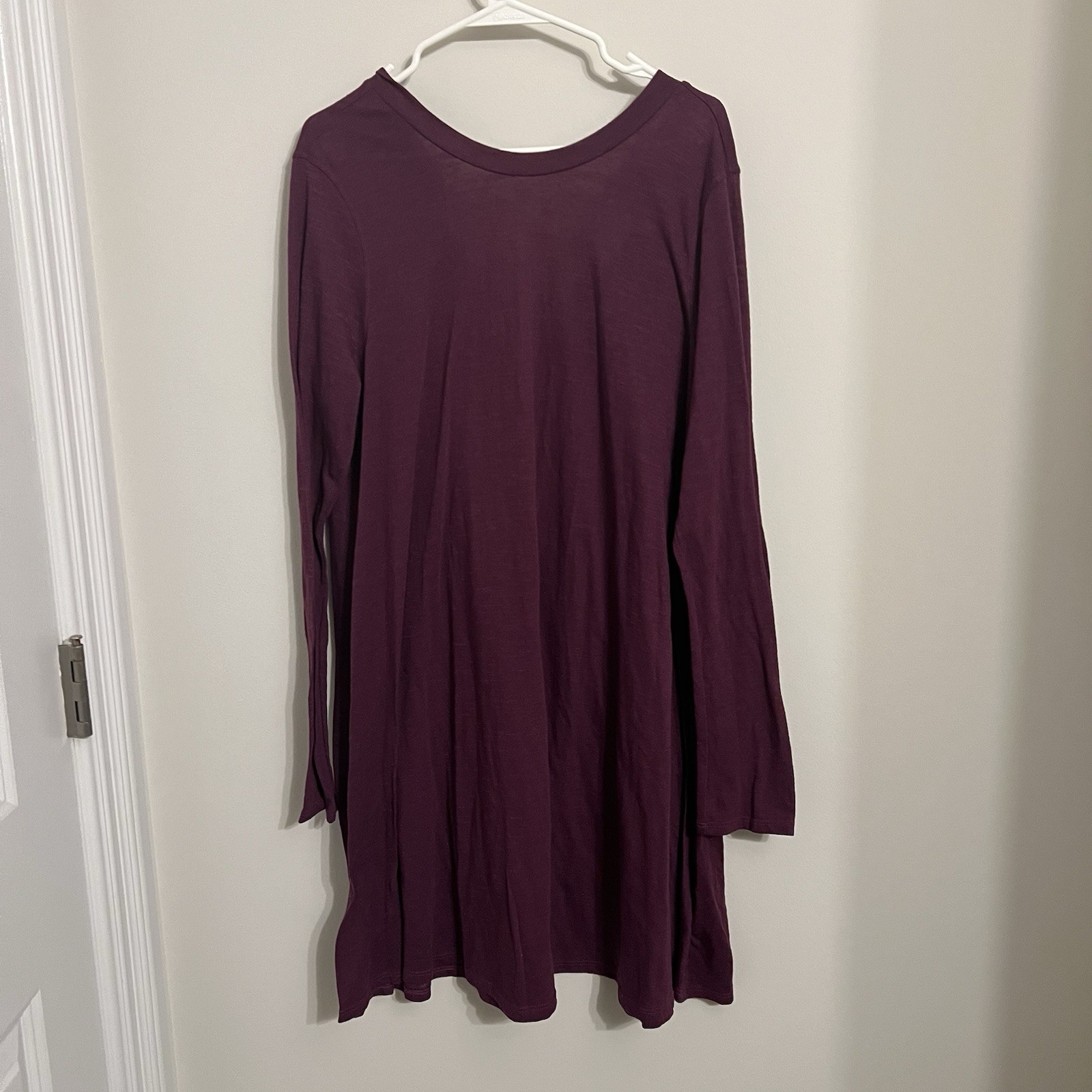 Free People Beach NWT Purple Long Sleeve Tunic Dress Boho Large