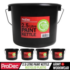 5 x ProDec 2.5 Litres Plastic Paint Kettle Painters Bucket Can Decorating Pot