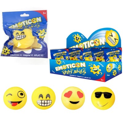 6 Splat Ball Squeeze Throw, Smiley Gesicht Squishy Kinder Fidget Sensorisches ADHS Spielzeug Neu