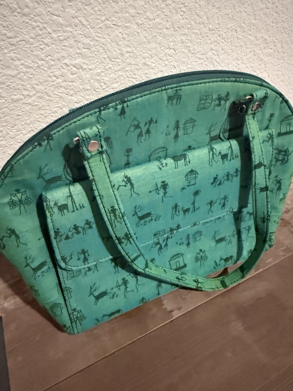 Ranes Medium Green Lightweight Patterned Bag With… - image 3