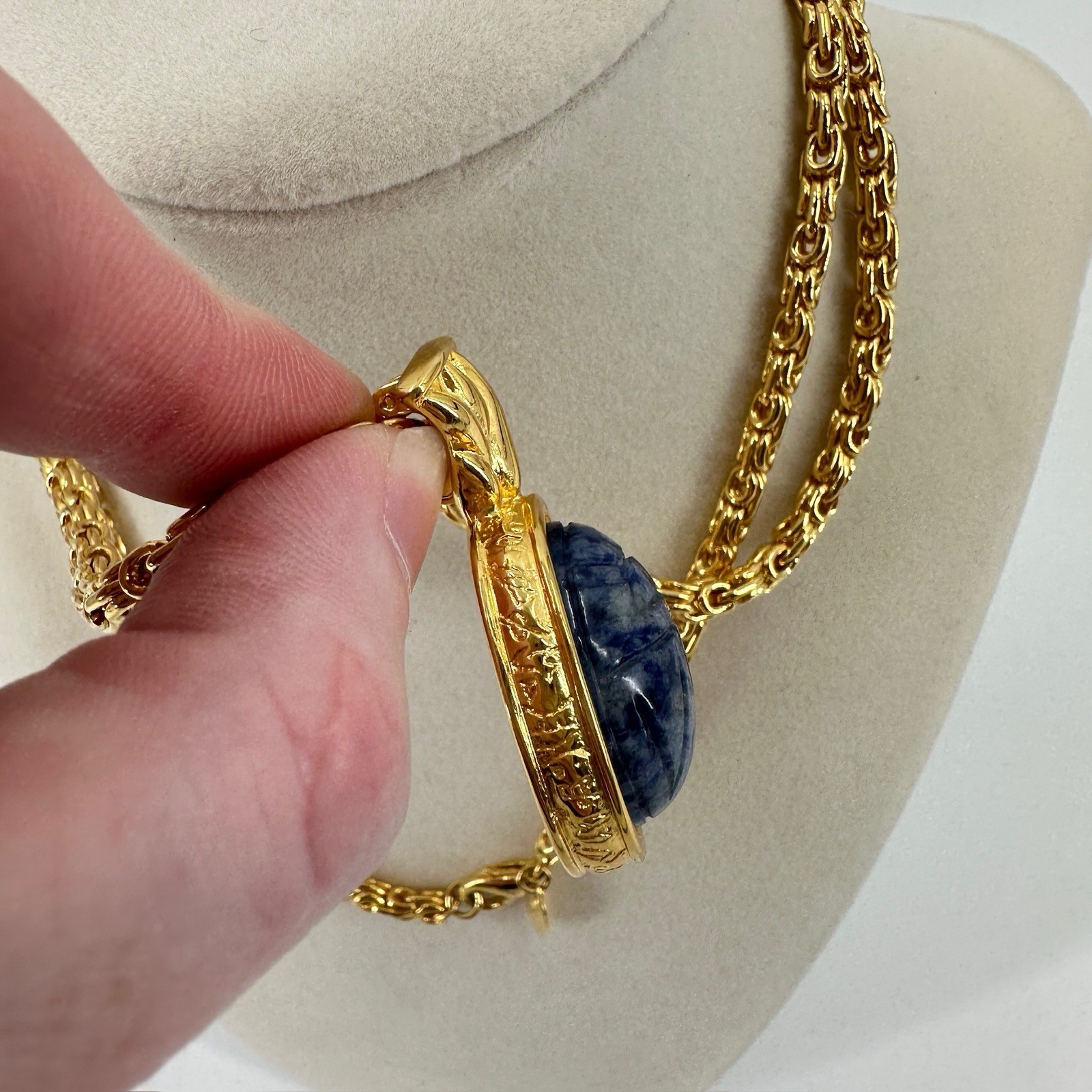 Vtg Kenneth Lane Necklace Egyptian Revival Scarab… - image 4