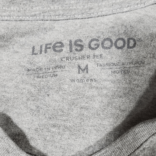 Life Is Good Shirt Maglietta Donna Grigio Medio Floreale Cuore Schiaccia Cuore - Foto 4 di 10