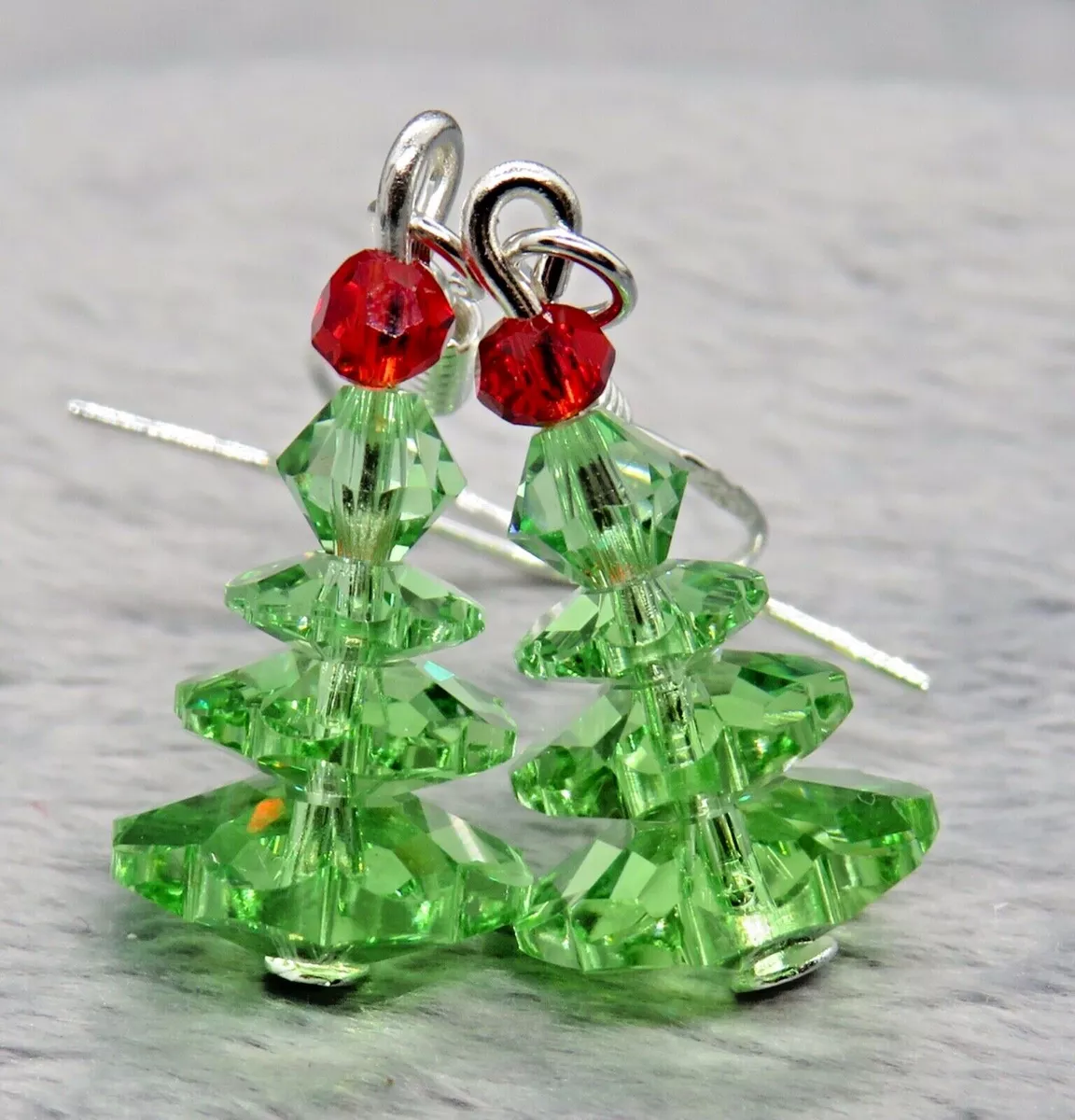 Swarovski crystal christmas tree earrings deals