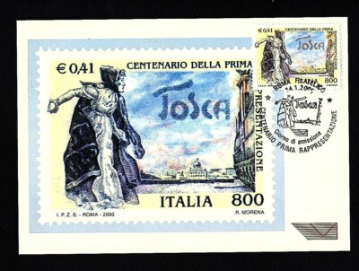 Italy 2000: Centenary of the first Tosca - Official Postcard Poste Italiane