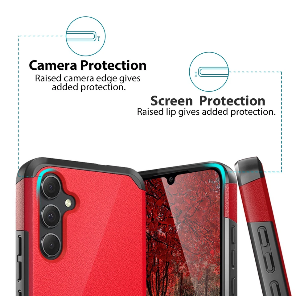 For Samsung Galaxy A15 A35 5G Phone Case Hard Hybrid Cover+Tempered Glass Screen - Image 3 of 4