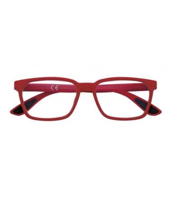 Zippo Occhiali Unisex Da Lettura Graduati Soft Touch Rossi PR76 in Poliuretano